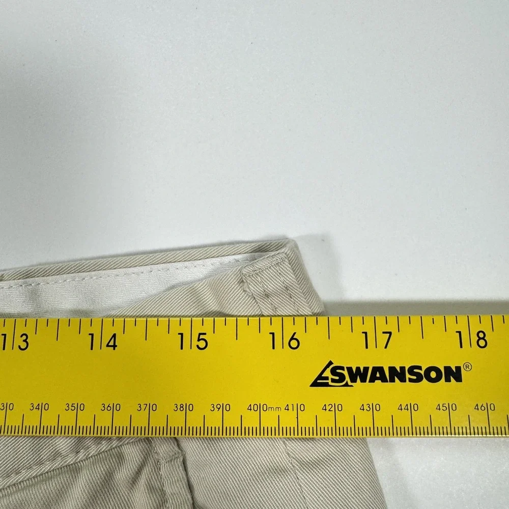 VTG Polo Ralph Lauren Mens Preston Chinos Pants 34x30 Khaki Flat Front Cotton